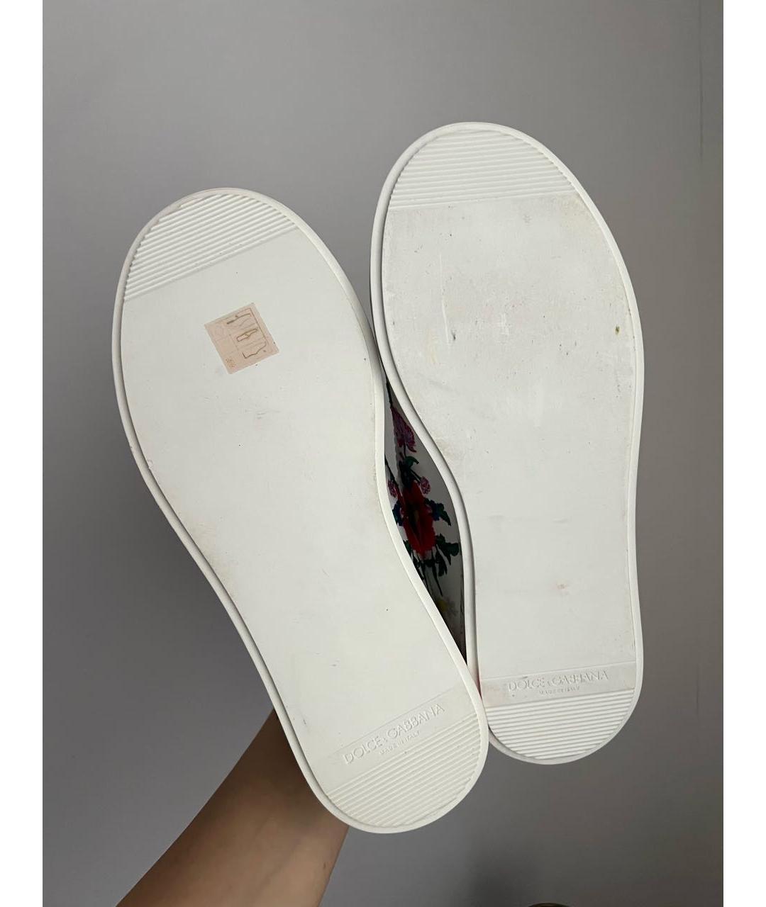 DOLCE&GABBANA Белые кожаные кроссовки, фото 6