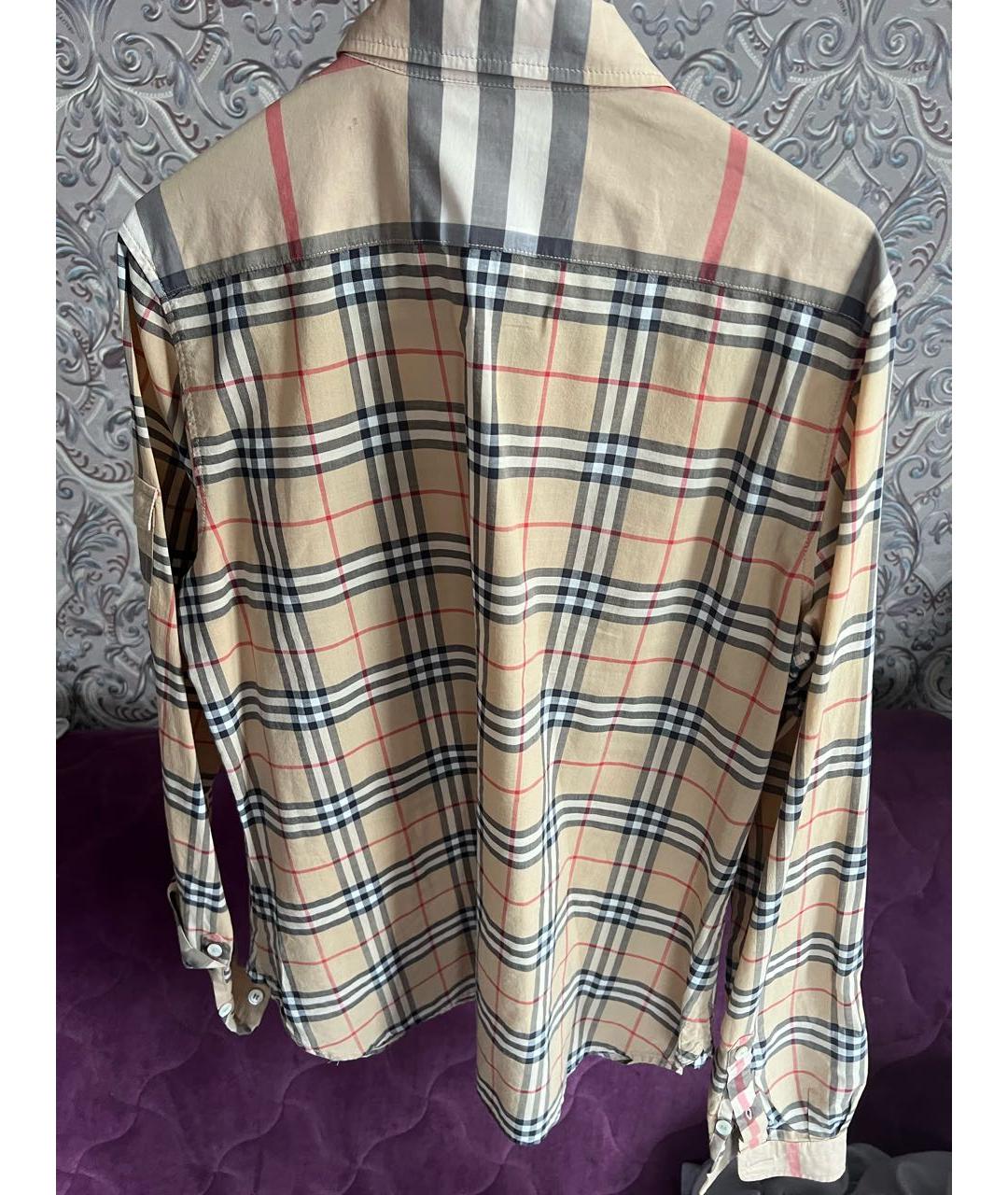 BURBERRY Бежевая хлопковая рубашка, фото 2