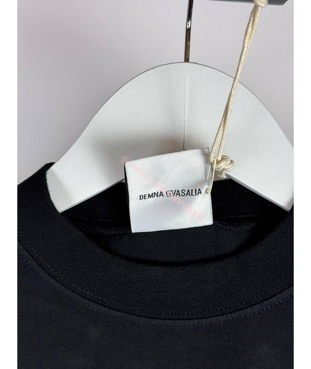 VETEMENTS Черная хлопковая футболка, фото 8