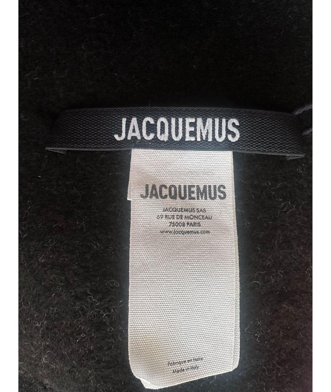 JACQUEMUS Черный шерстяной шарф, фото 4