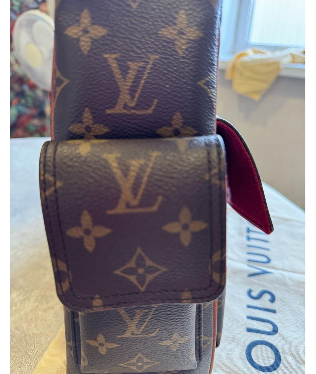 LOUIS VUITTON Коричневая кожаная сумка тоут, фото 6