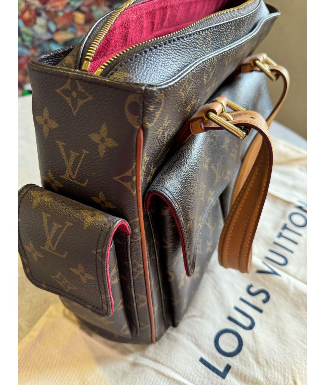 LOUIS VUITTON Коричневая кожаная сумка тоут, фото 2