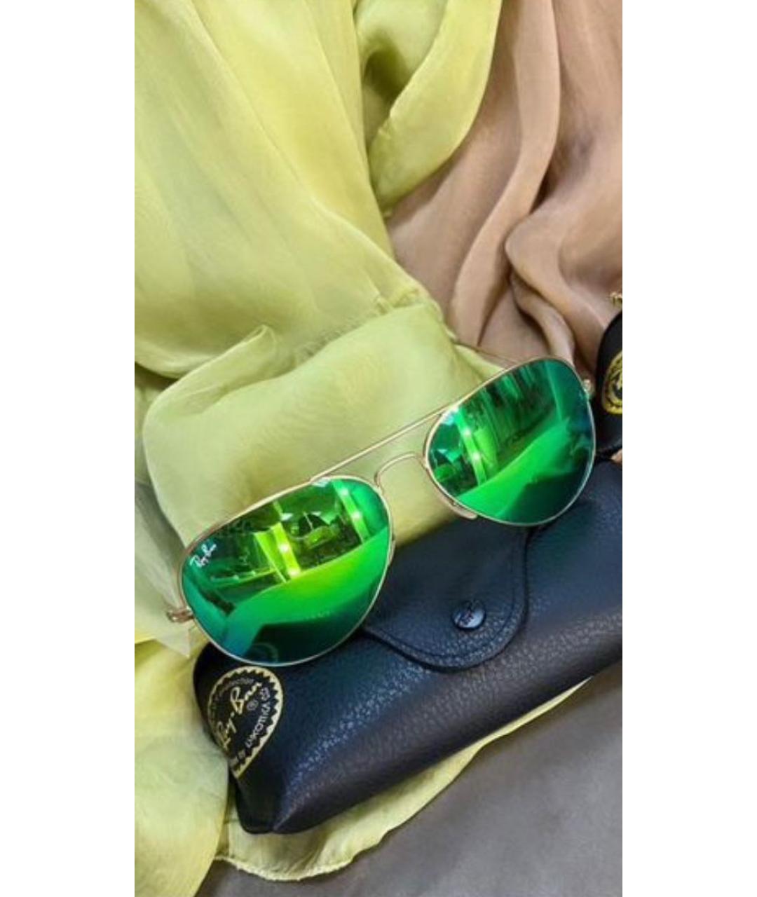 RAY BAN Зеленые металлические солнцезащитные очки, фото 2