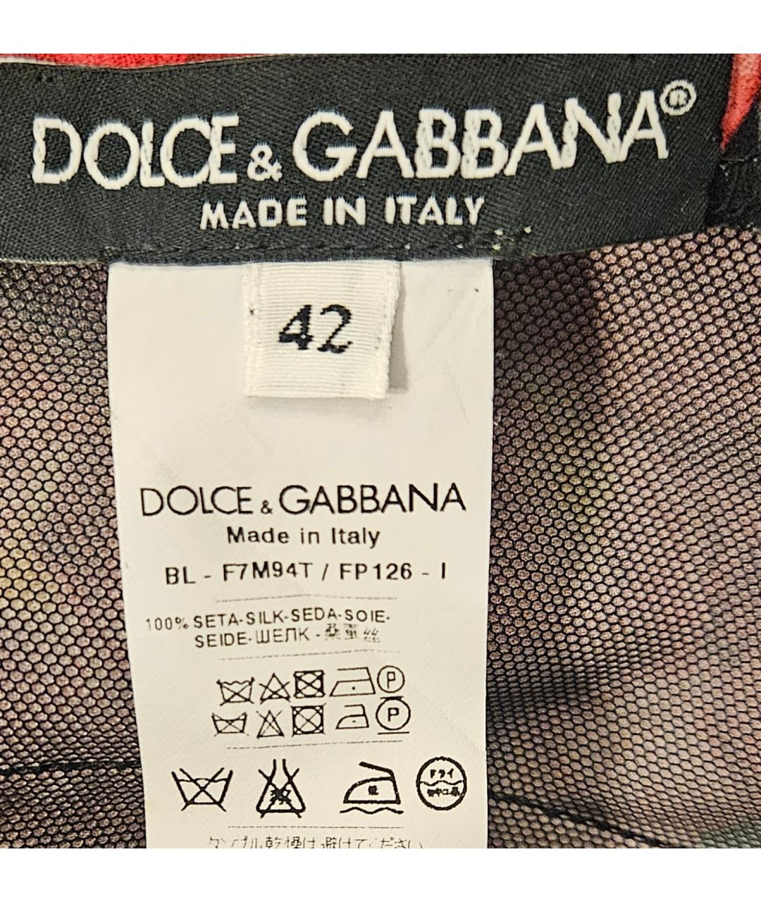 DOLCE&GABBANA Мульти шелковое повседневное платье, фото 3