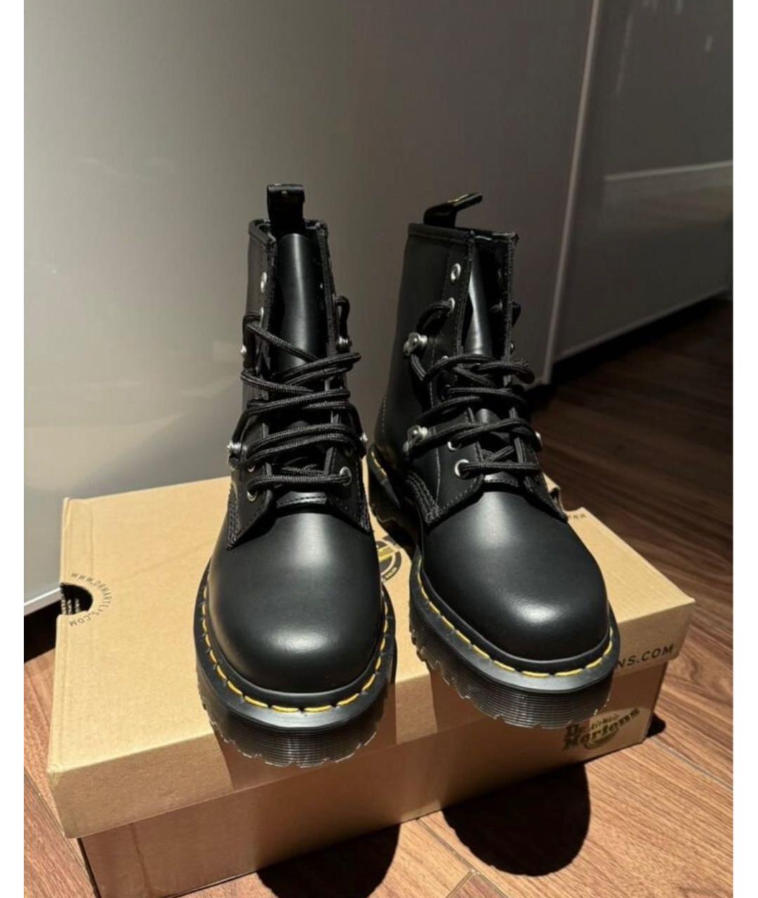 DR. MARTENS Черные кожаные ботинки, фото 2