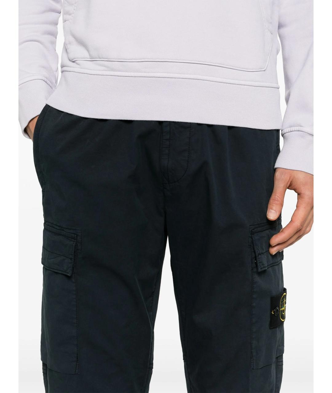 STONE ISLAND Синие хлопковые повседневные брюки, фото 5