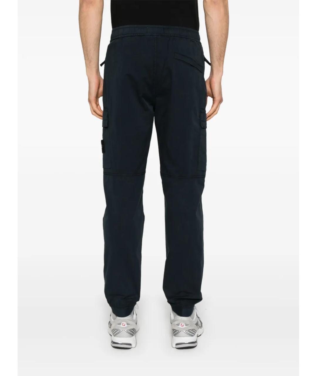 STONE ISLAND Синие хлопковые повседневные брюки, фото 4
