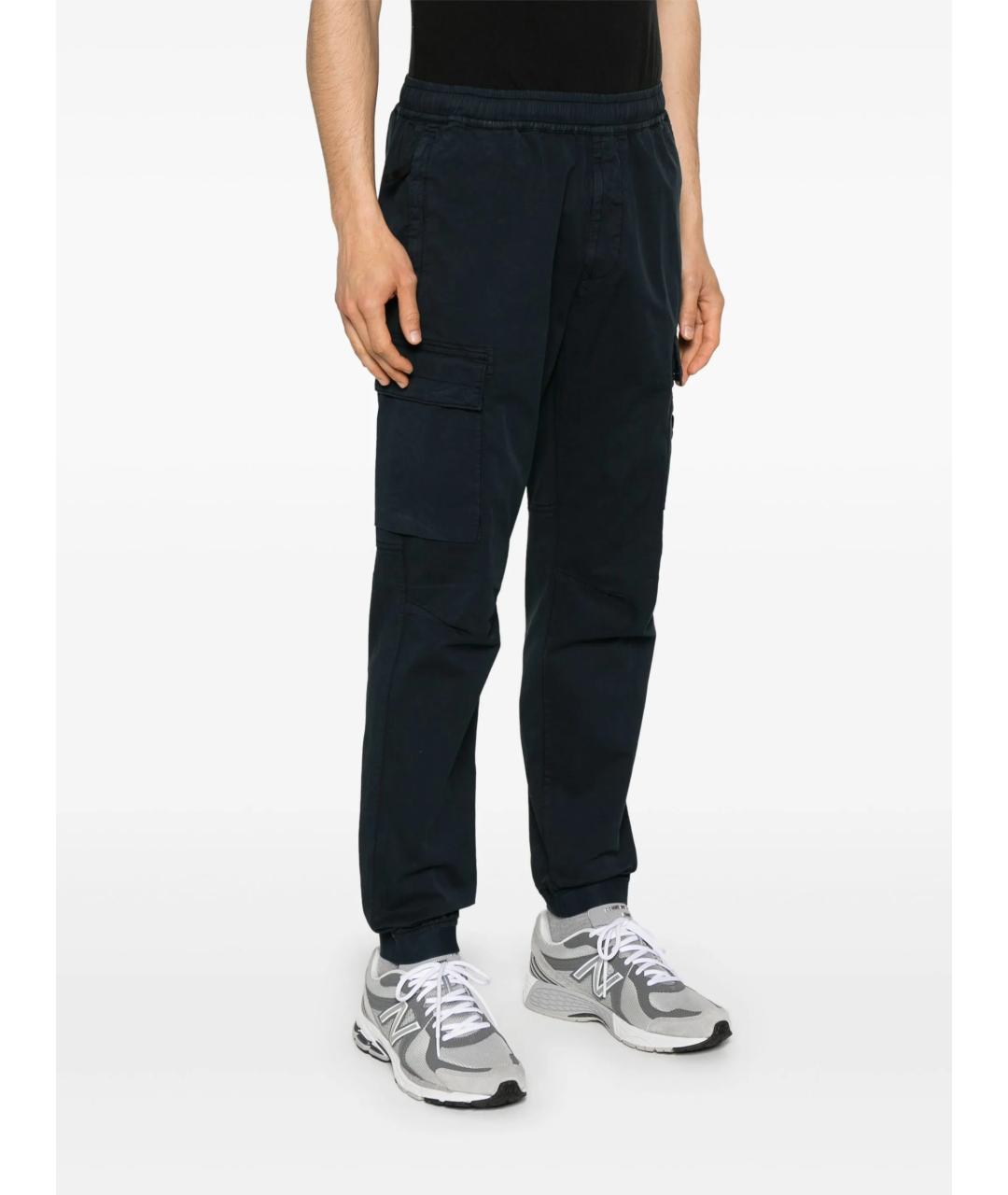 STONE ISLAND Синие хлопковые повседневные брюки, фото 3