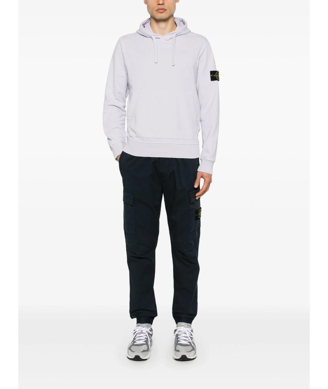 STONE ISLAND Синие хлопковые повседневные брюки, фото 2