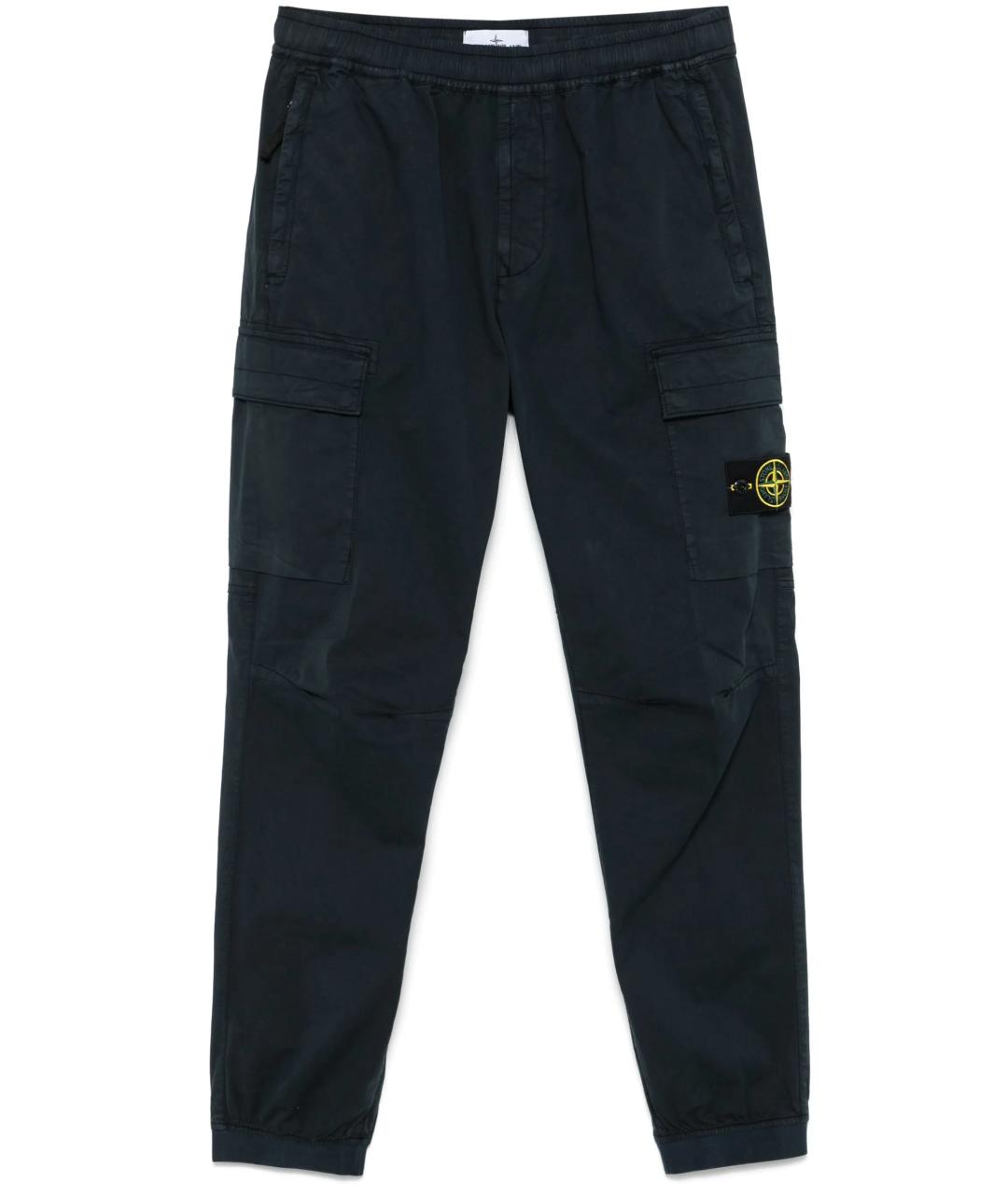 STONE ISLAND Синие хлопковые повседневные брюки, фото 1