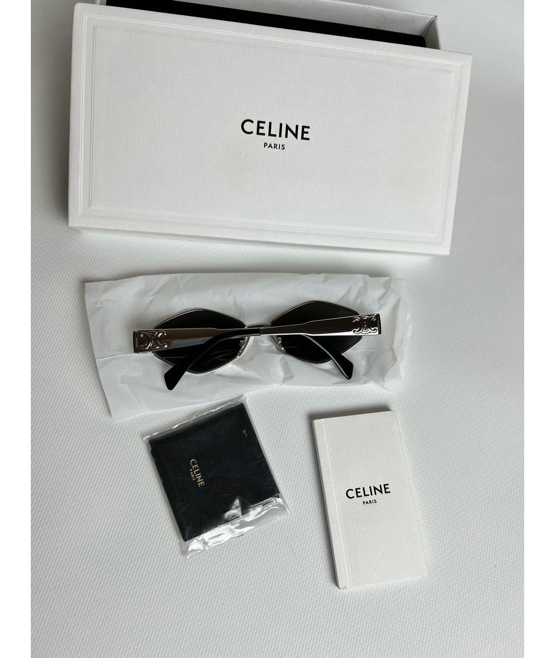 CELINE Серебряные металлические солнцезащитные очки, фото 7