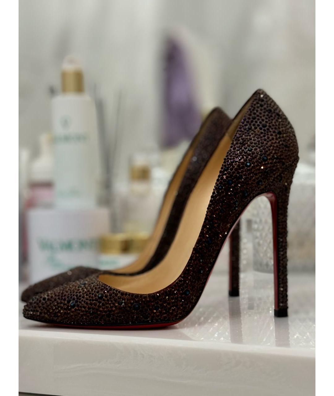 CHRISTIAN LOUBOUTIN Бордовые кожаные туфли, фото 6