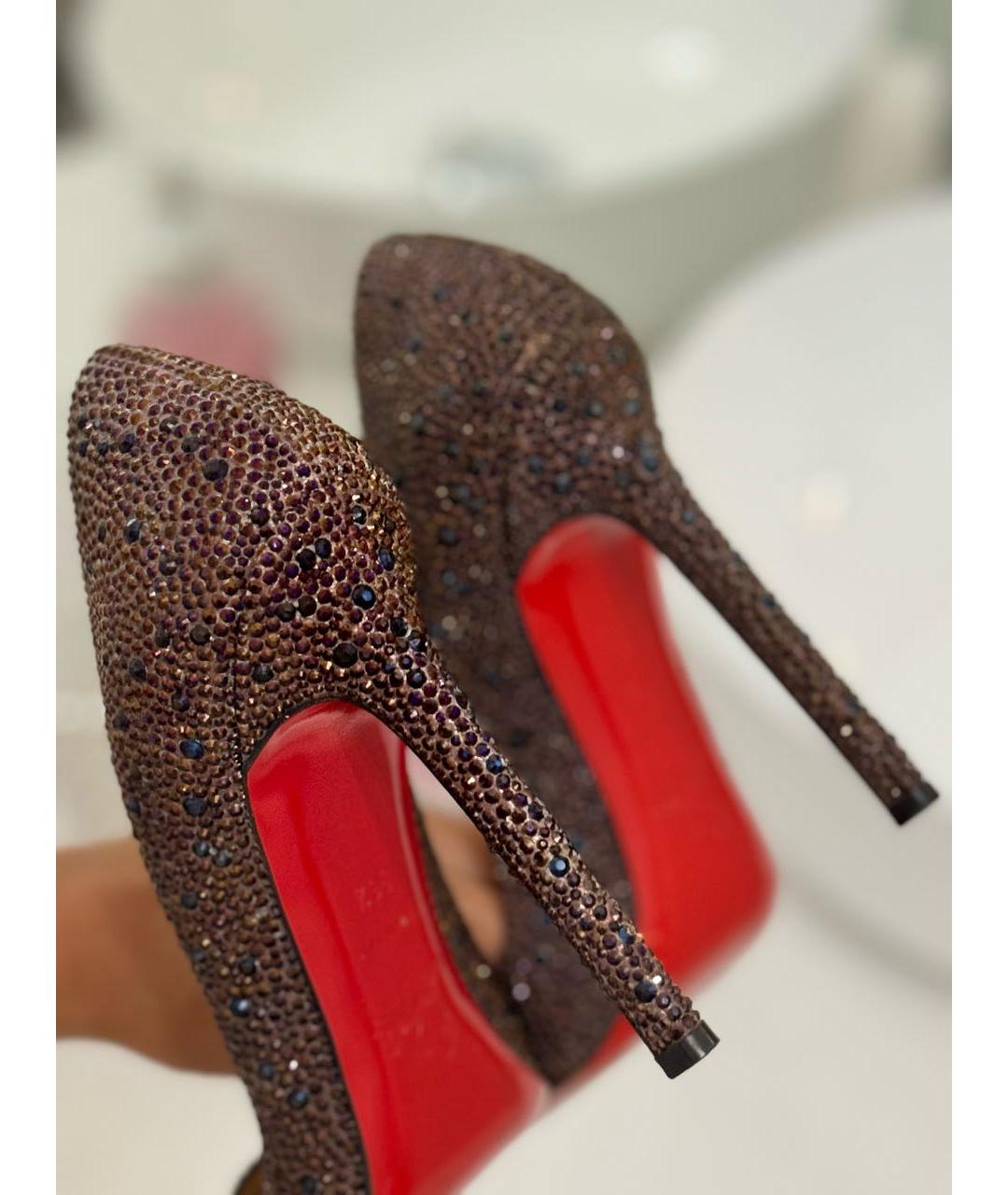 CHRISTIAN LOUBOUTIN Бордовые кожаные туфли, фото 5