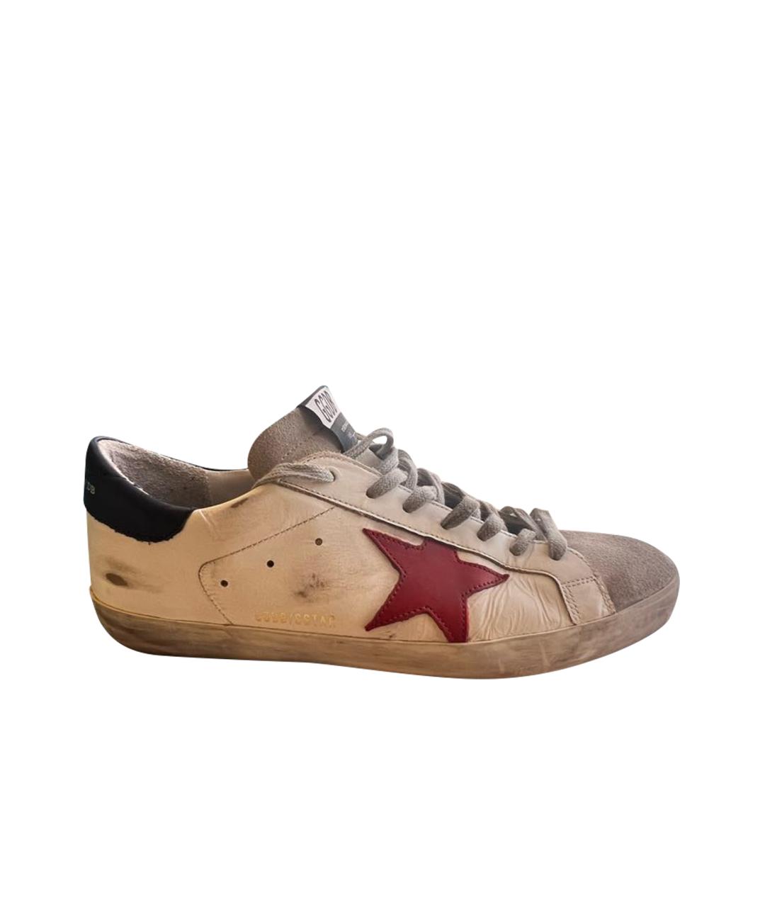 GOLDEN GOOSE DELUXE BRAND Белые кожаные низкие кроссовки / кеды, фото 1