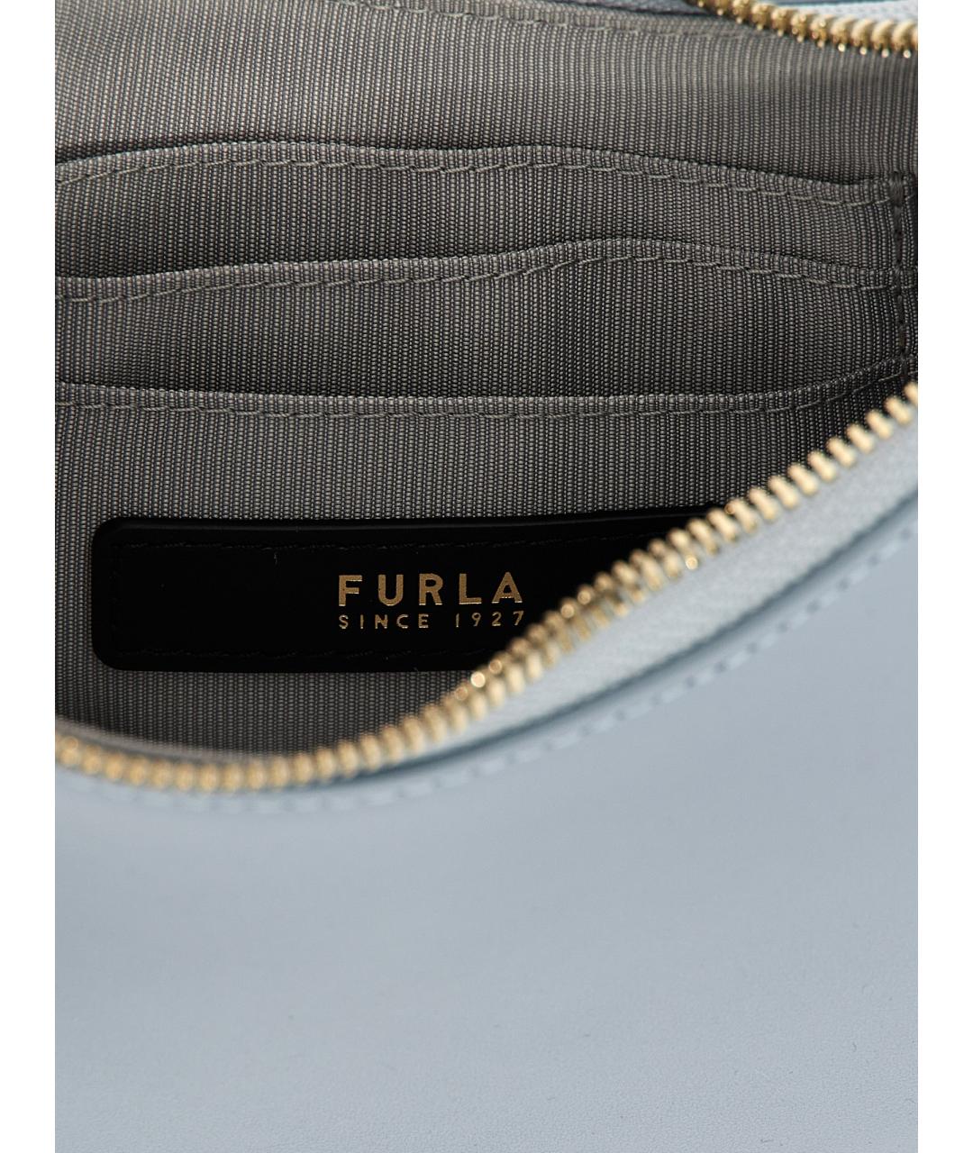 FURLA Голубая кожаная сумка через плечо, фото 4