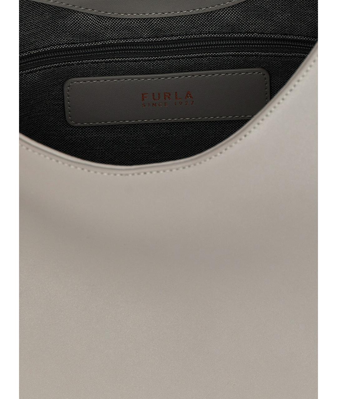 FURLA Серая кожаная сумка тоут, фото 4