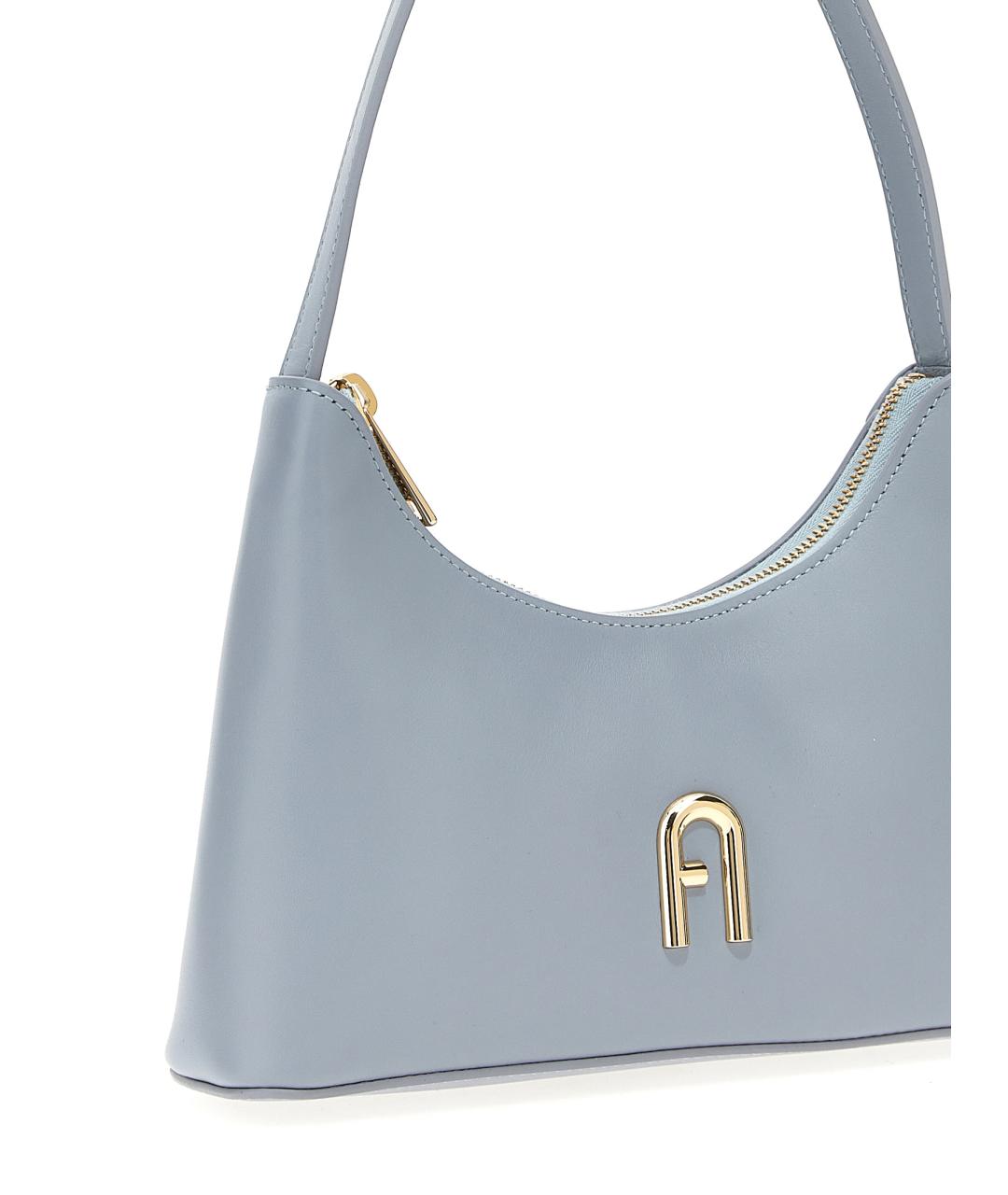 FURLA Голубая кожаная сумка через плечо, фото 3
