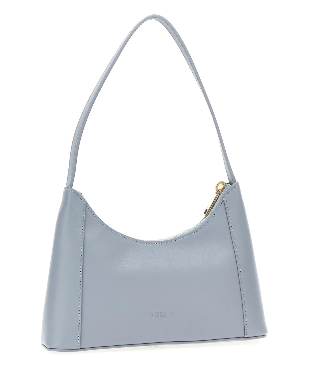 FURLA Голубая кожаная сумка через плечо, фото 2