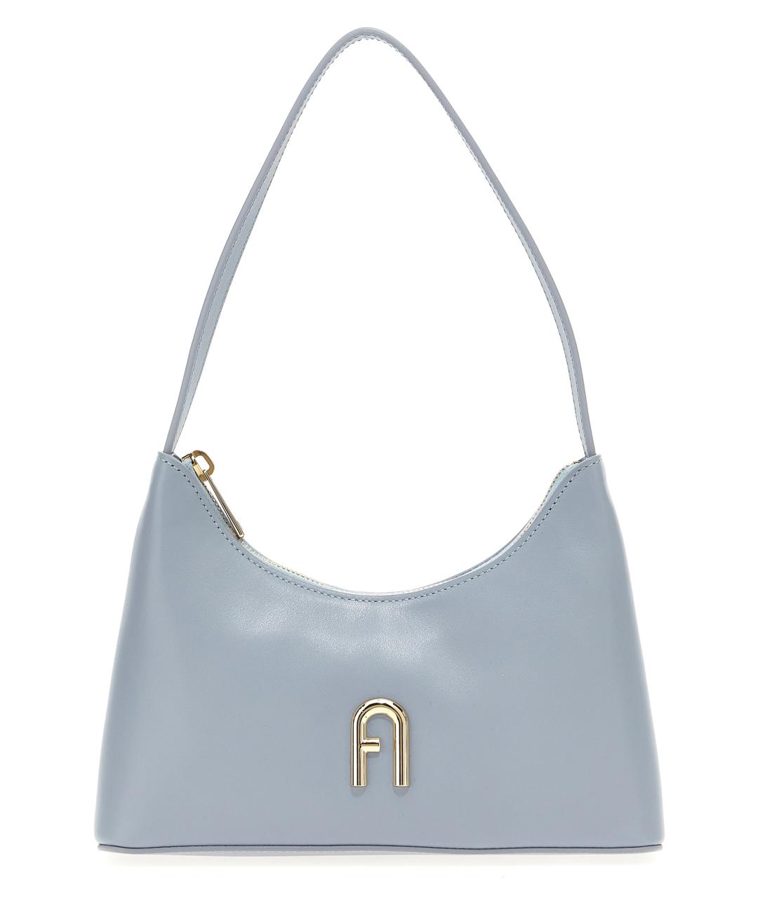 FURLA Голубая кожаная сумка через плечо, фото 1
