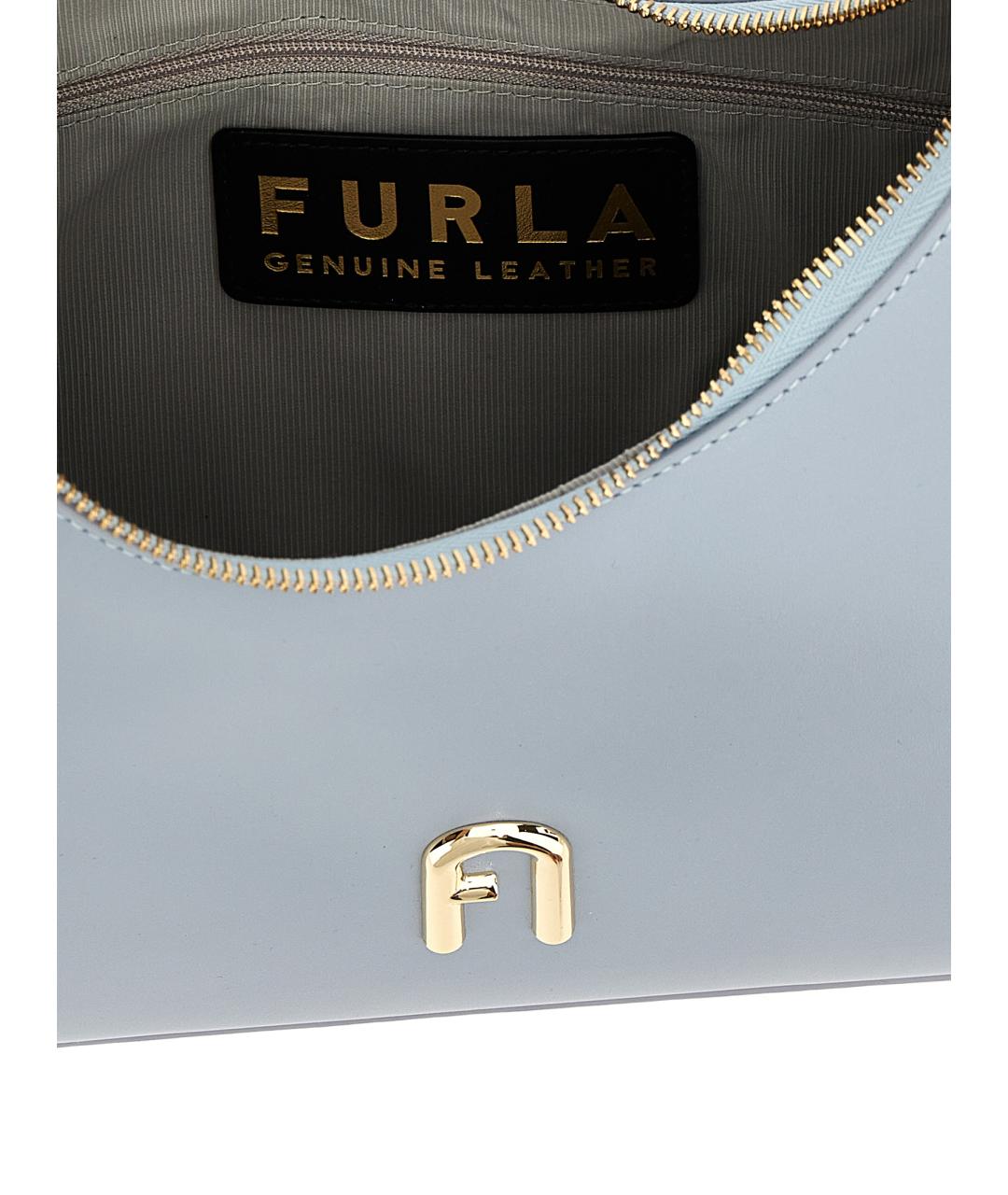 FURLA Серая кожаная сумка через плечо, фото 4
