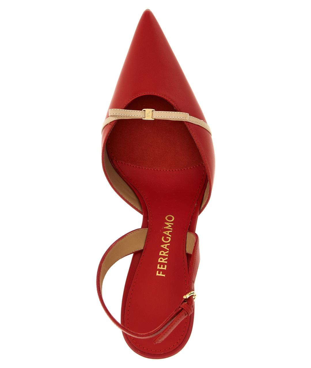 FERRAGAMO Красные кожаные туфли, фото 4