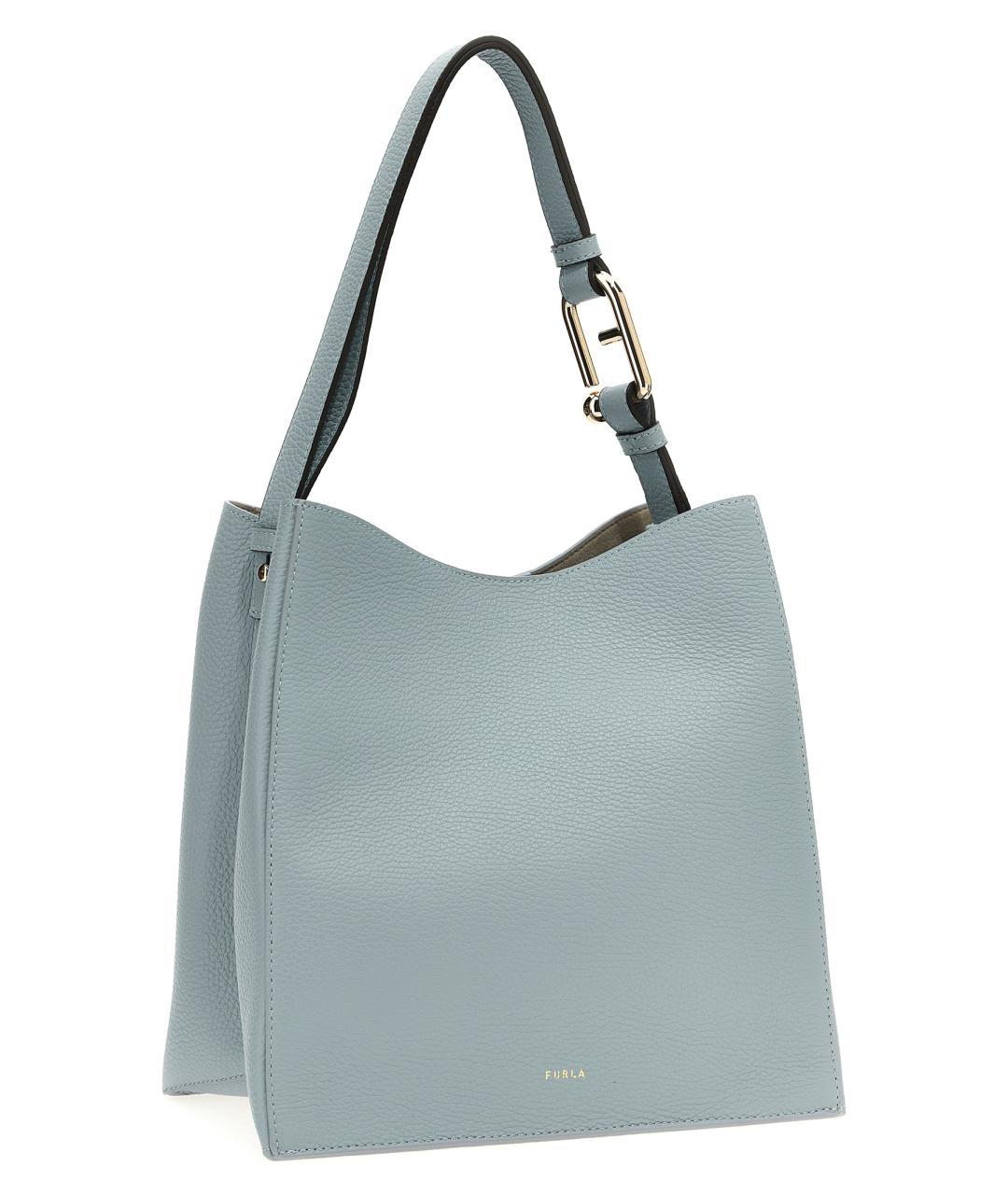 FURLA Голубая кожаная сумка через плечо, фото 2