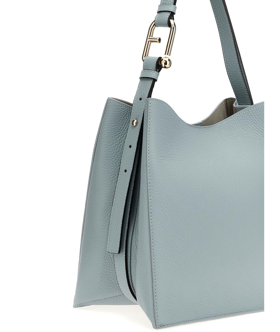 FURLA Голубая кожаная сумка через плечо, фото 3