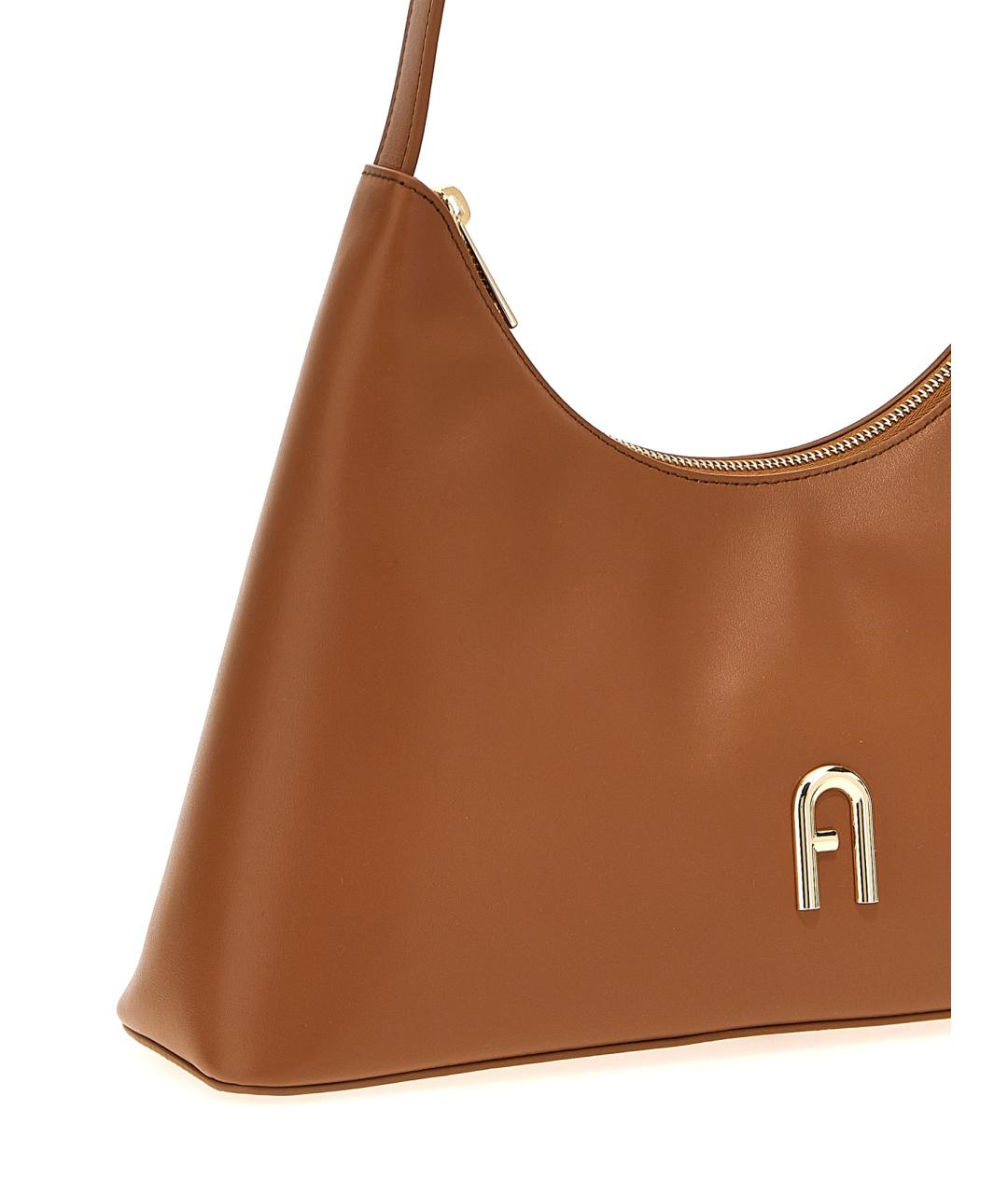 FURLA Коричневая кожаная сумка через плечо, фото 3
