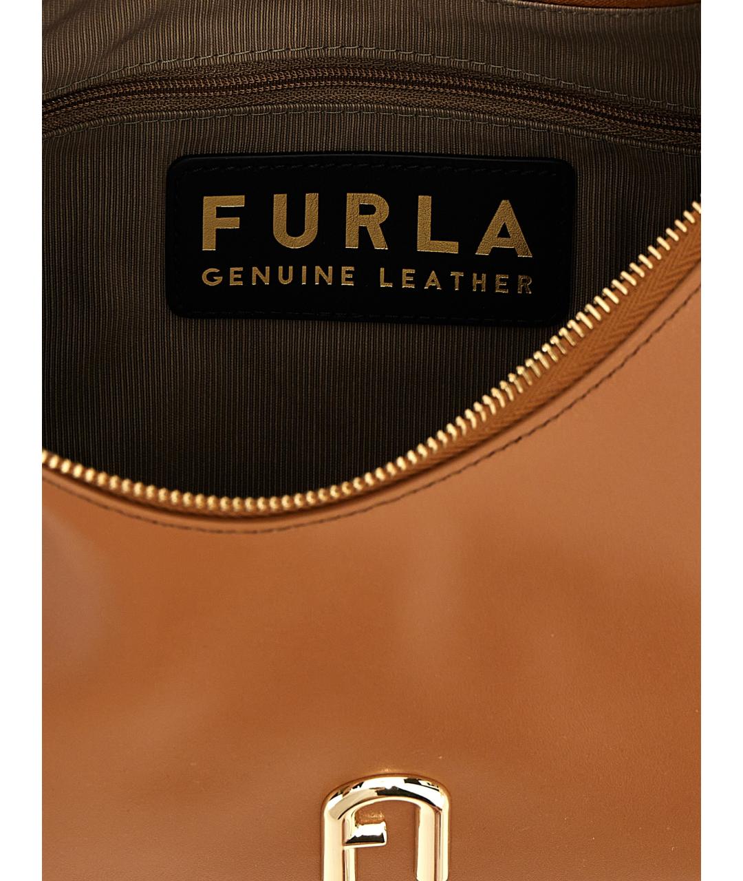 FURLA Коричневая кожаная сумка через плечо, фото 4