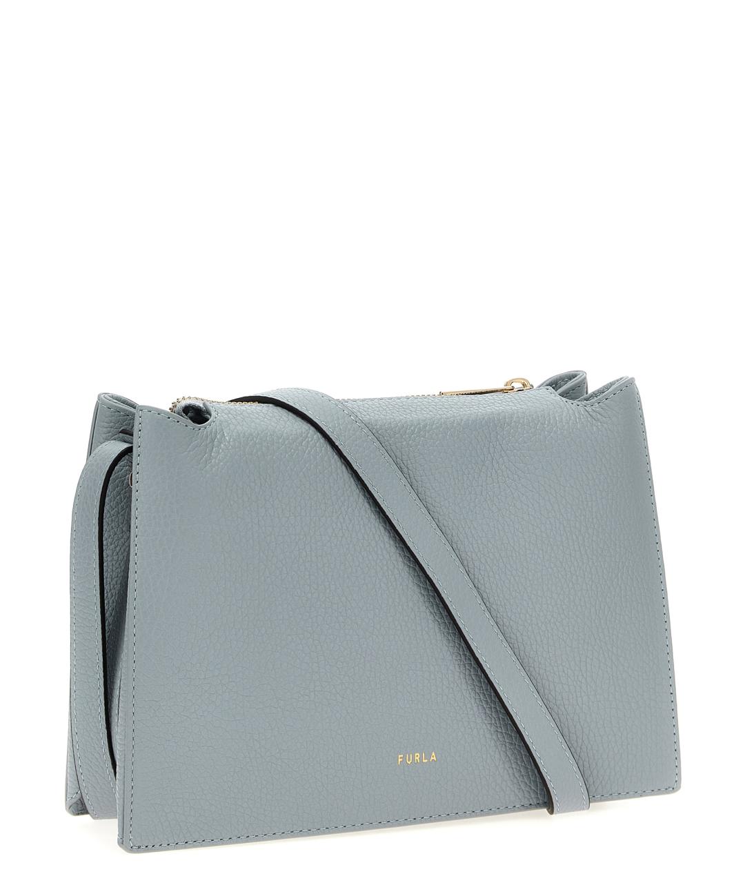 FURLA Голубая кожаная сумка через плечо, фото 2