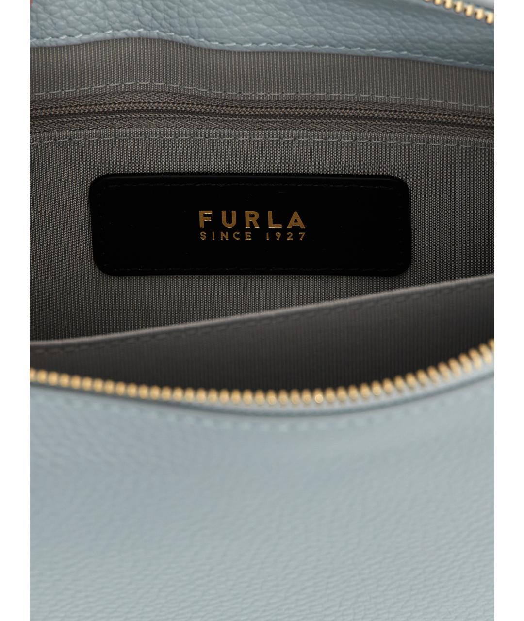 FURLA Голубая кожаная сумка через плечо, фото 4