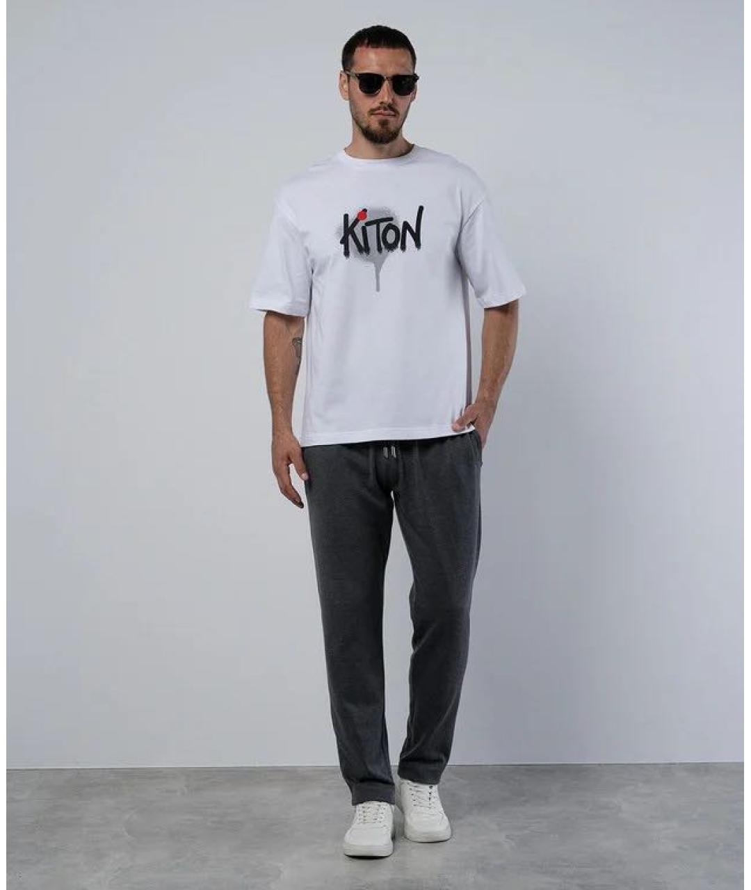 KITON Белая хлопковая футболка, фото 2