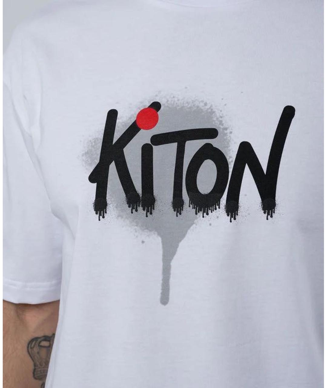 KITON Белая хлопковая футболка, фото 5