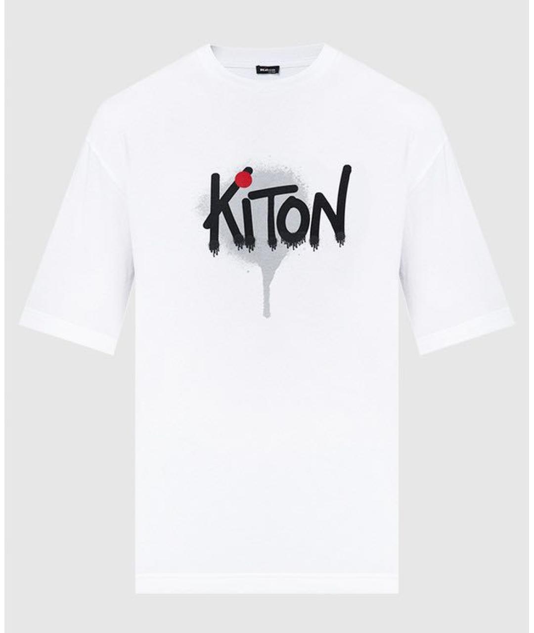 KITON Белая хлопковая футболка, фото 6