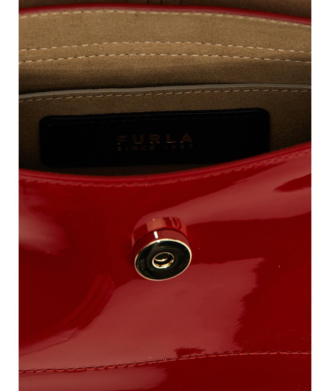 FURLA Красная кожаная сумка через плечо, фото 4