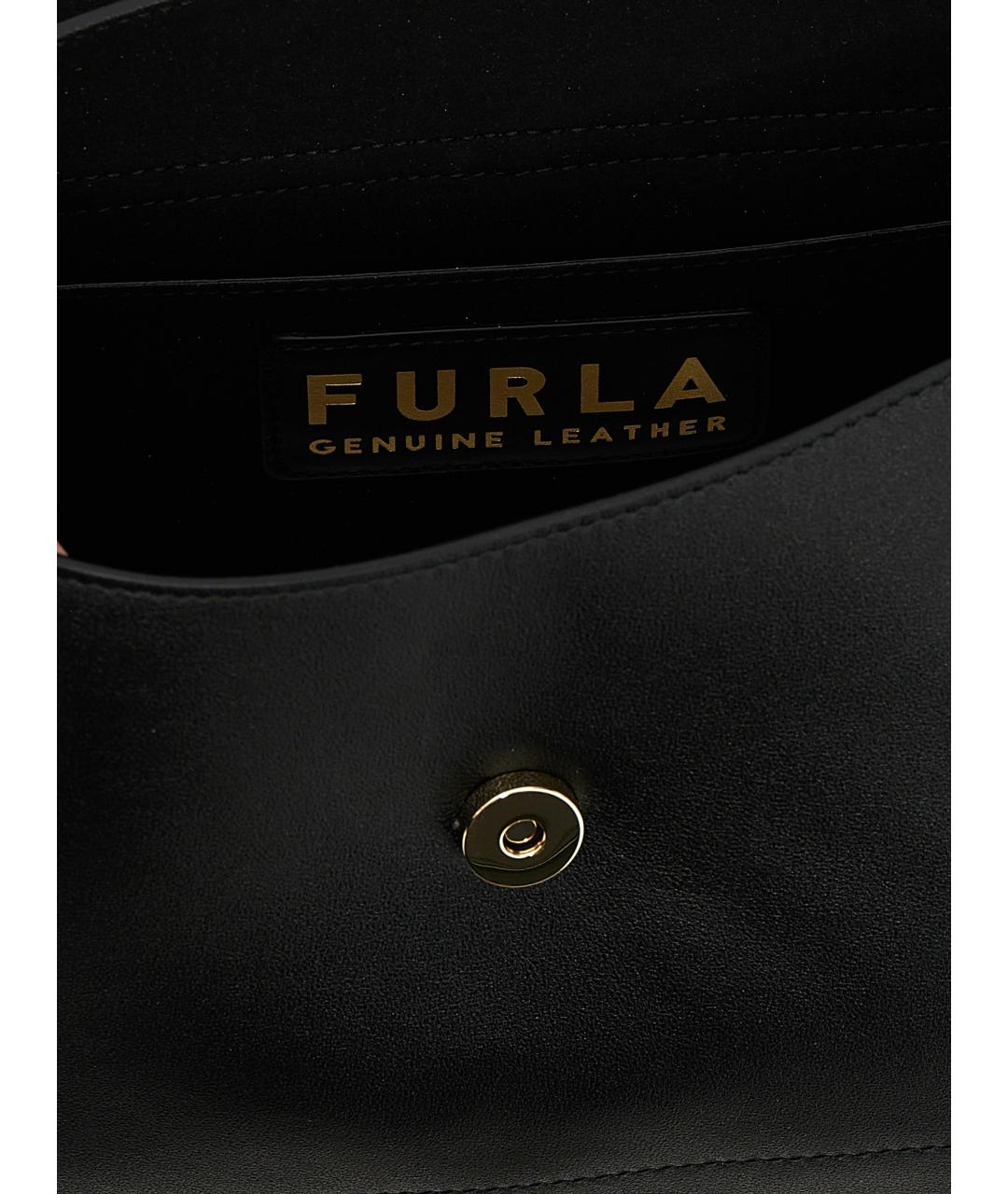 FURLA Черная кожаная сумка через плечо, фото 4