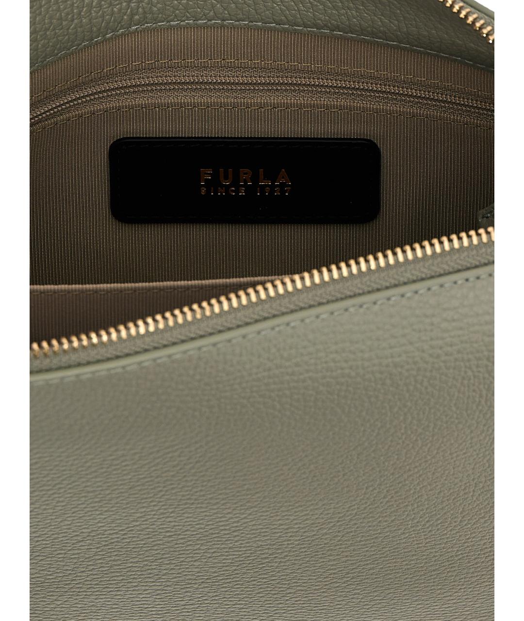 FURLA Зеленая кожаная сумка через плечо, фото 4