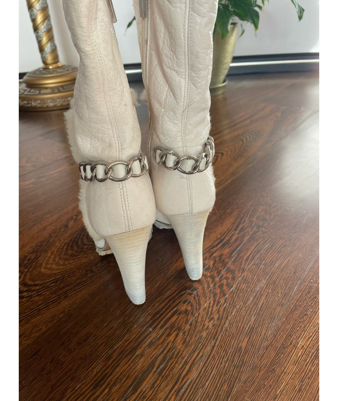 CASADEI Белые кожаные ботфорты, фото 4