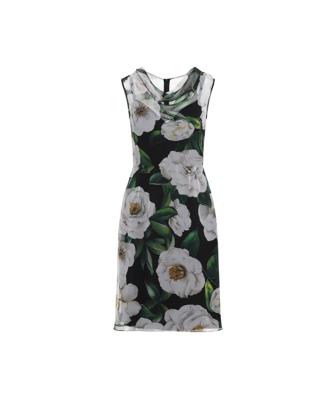 DOLCE&GABBANA Черное шелковое повседневное платье, фото 4