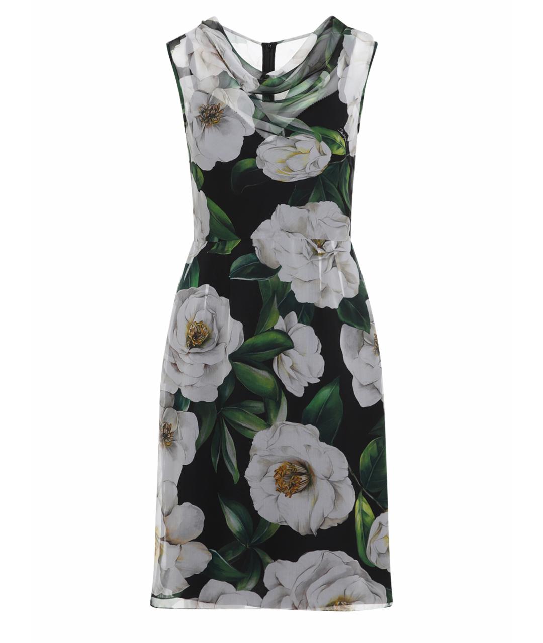DOLCE&GABBANA Черное шелковое повседневное платье, фото 1