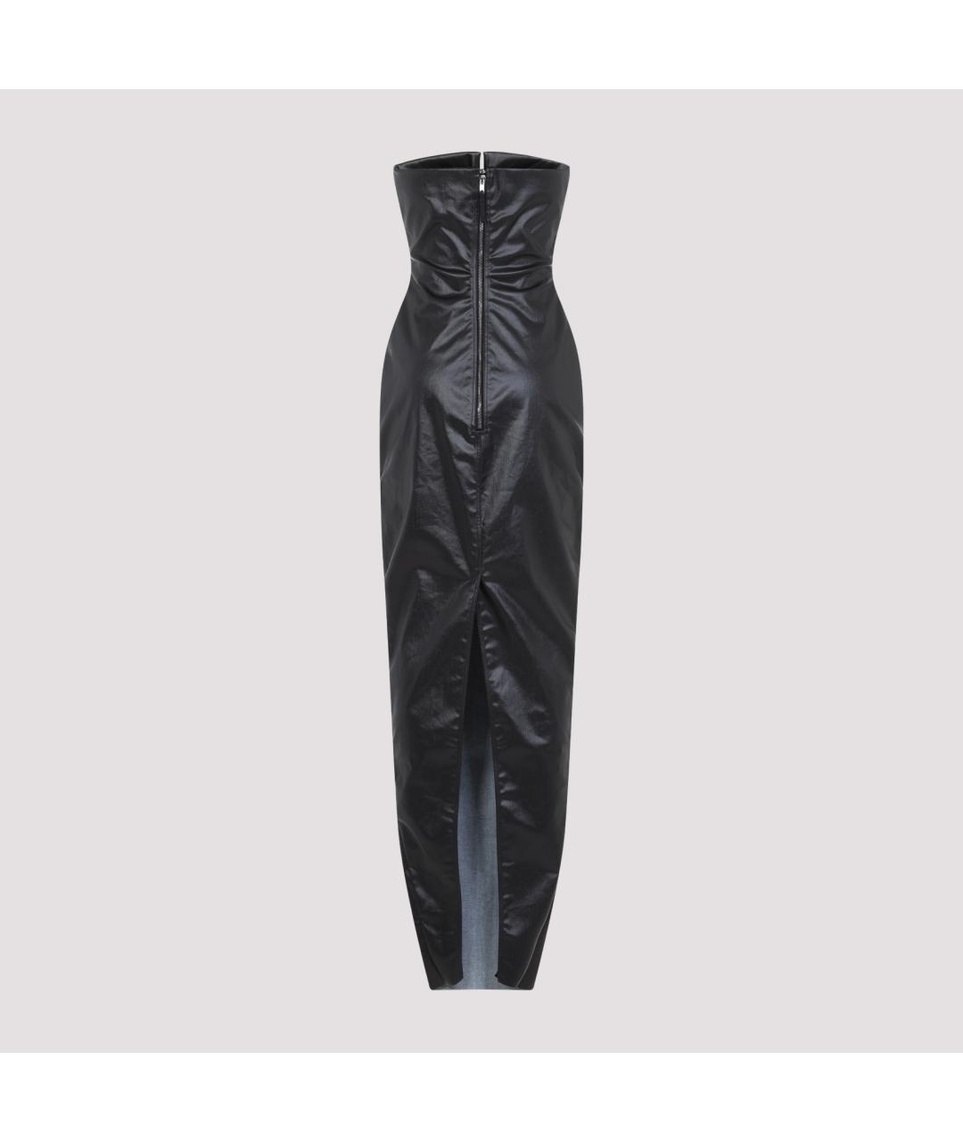 RICK OWENS Черное хлопковое повседневное платье, фото 3