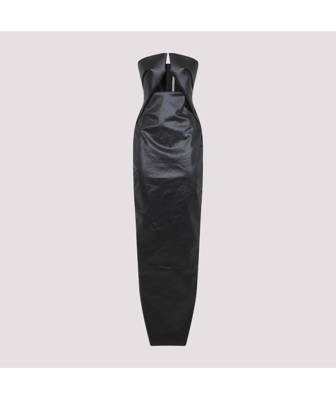 RICK OWENS Черное хлопковое повседневное платье, фото 2