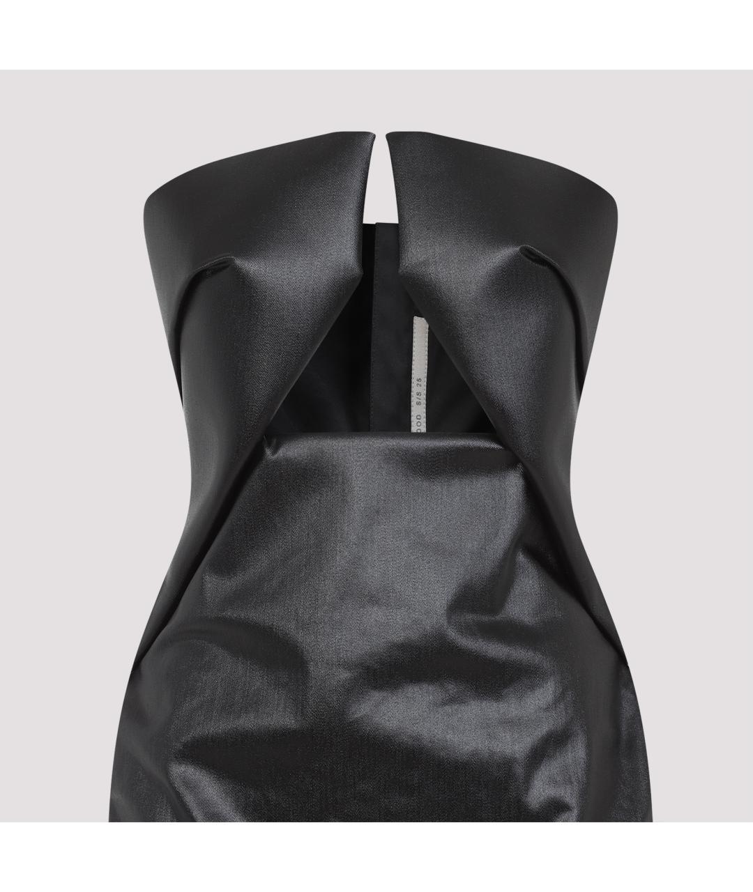 RICK OWENS Черное хлопковое повседневное платье, фото 4