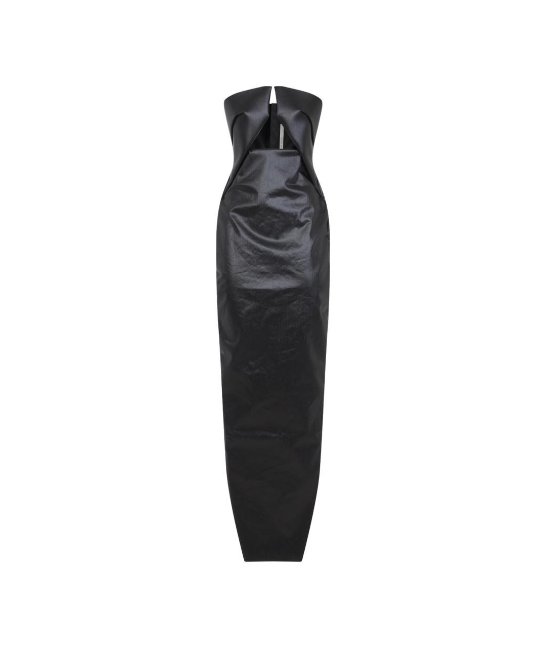 RICK OWENS Черное хлопковое повседневное платье, фото 1