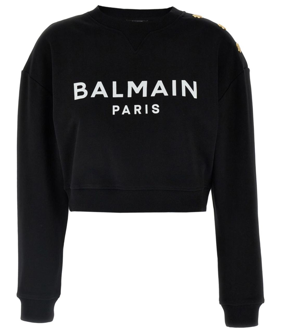 BALMAIN Черный хлопковый джемпер / свитер, фото 1