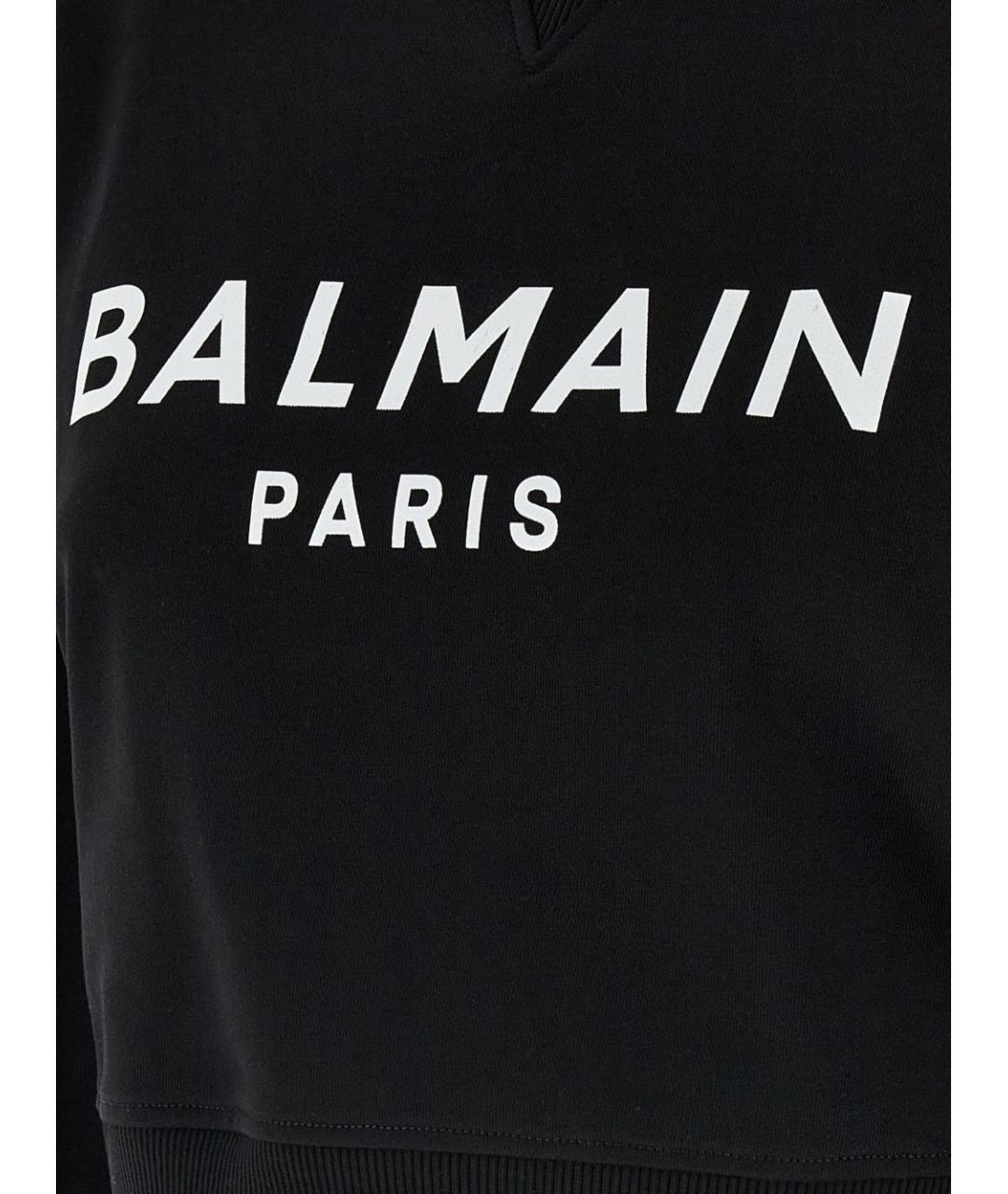 BALMAIN Черный хлопковый джемпер / свитер, фото 3