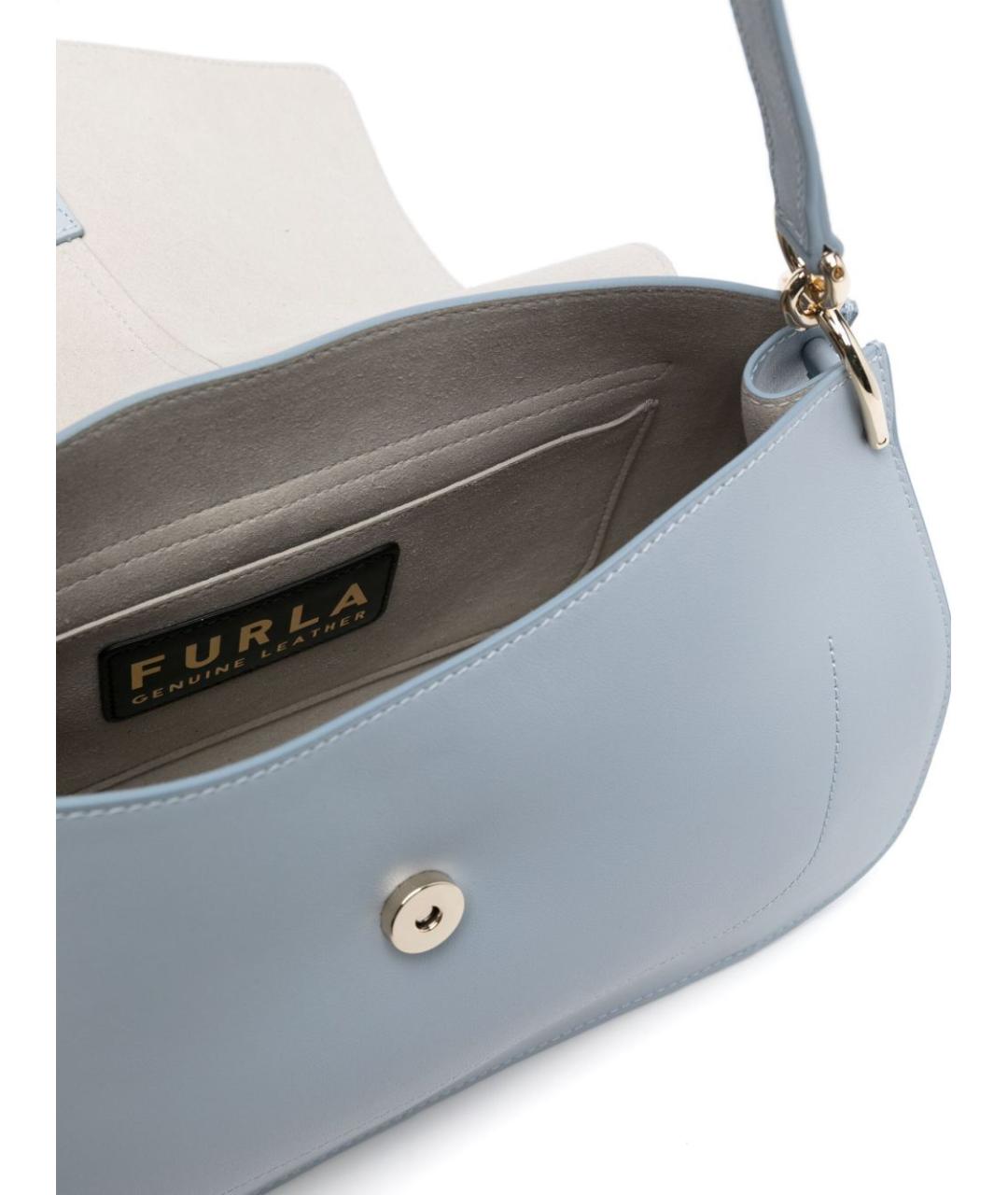 FURLA Голубая кожаная сумка через плечо, фото 2