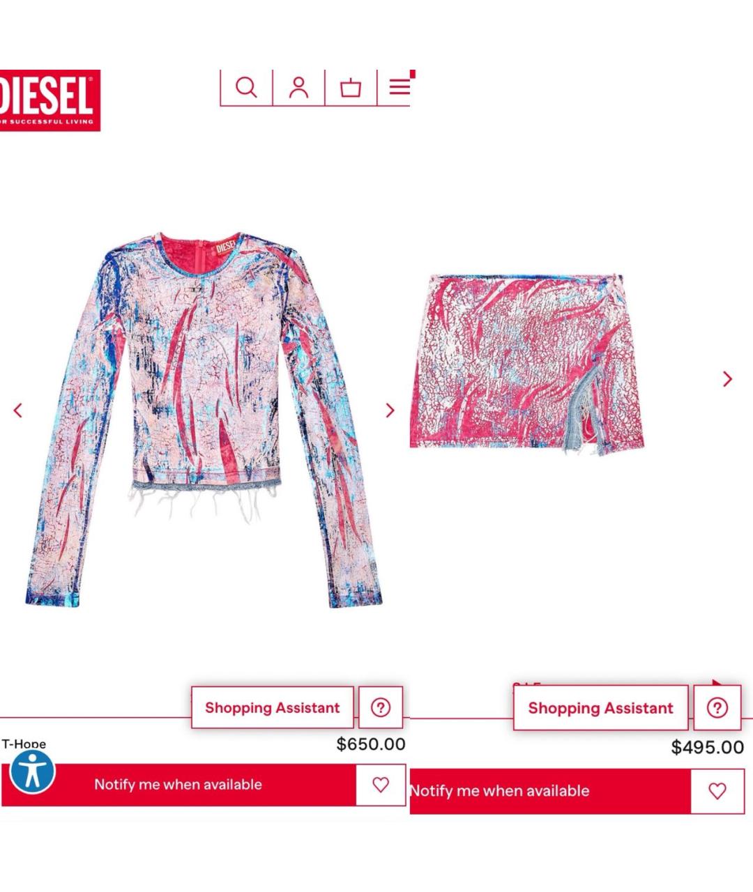 DIESEL Мульти хлопко-эластановый костюм с юбками, фото 4