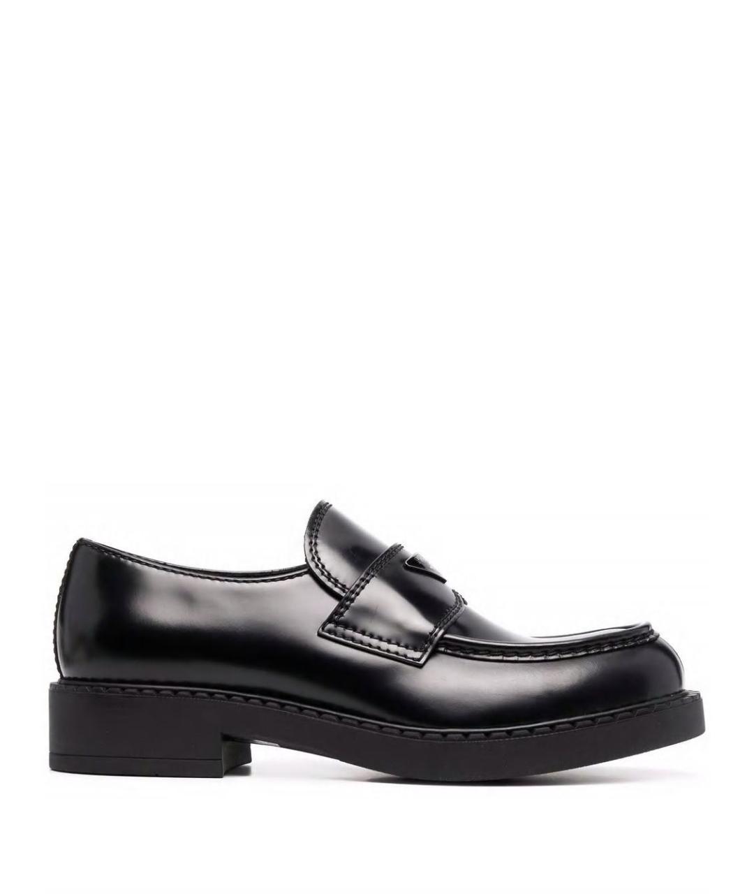 PRADA Черные кожаные лоферы, фото 1