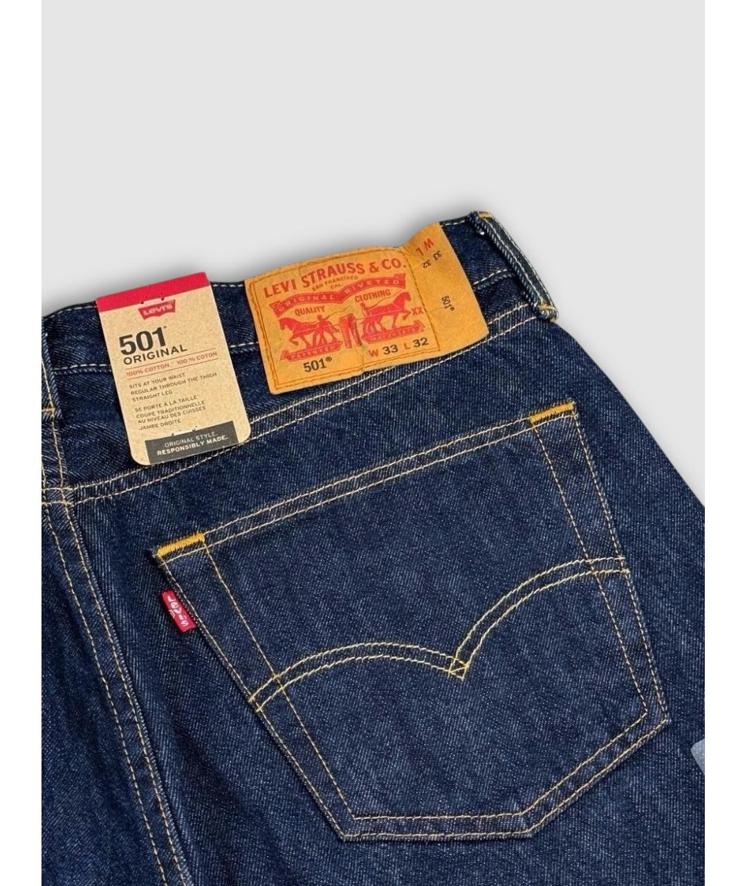 LEVI'S Синие хлопковые прямые джинсы, фото 4